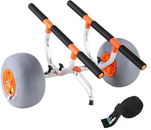 XUCZHAI 350lbs Kajak Anhänger Warenkorb Faltbare Kanu Trolley Mit 12'' Reifen for Paddle Boards Float Matten Jon Boote Transport FüR Kanu, Surfboard, Paddelboards