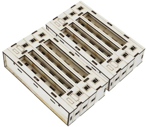 PRETYZOOM Modelli di Casette in Legno Grezzo 2 Pezzi per Artigianato Fai da Te, Casa in Miniatura Non Finita per Decorazioni e Attività Creative a Casa e Scuola