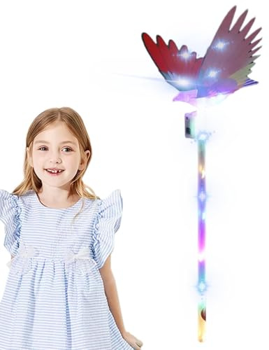 Bacchette magiche per bambini, bacchette magiche per ragazze, bacchetta | giocattolo con bacchetta a LED, costume da fata a mano per ragazze di ruolo, spettacolo cosplay di compleanno