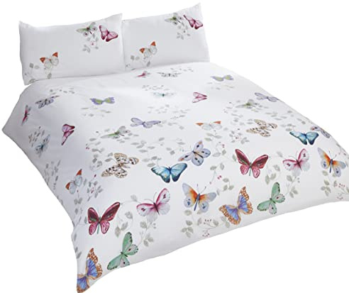 Rapport Home Mariposa Butterfly Duvet Cover Set with Pillowcase, Single | Includes 1 pillowcase. Vibrant multi-colour butterfly design. Easy-care polycotton, great for girls and adults.