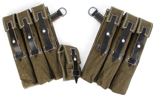 Epic Militaria Reproduktion WW2 Deutsche Mp40 Grüne Canvas-Taschen (Lederriemen)