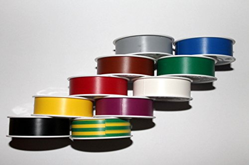 10 Rollen Coroplast Isolierband VDE Elektriker Klebeband 15mm x 10m bunt + 1 Rolle orange