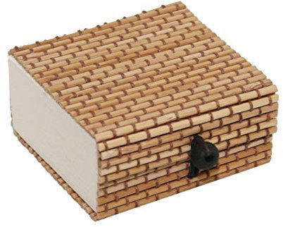 Treuheld® | Braune SCHMUCK-DOSE aus BAMBUS mit MUSTER - Aufbewahrungsbox für Schmuck, kleine Geschenke, ... - Natur Geschenkbox mit Deckel - braun - Holzbox ideal als Geschenk