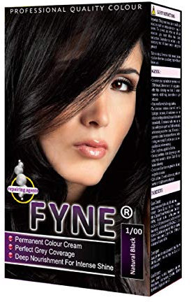 FYNE Natural Black Permanent Hair Dye for Women - Home Hair Color Cream with Built-in Conditioner - Gentle, Long-Lasting, Easy to Use, Suitable for All Hair Types-Achieve Salon-Quality Results at Home