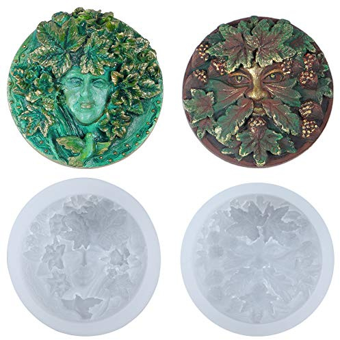 Dryad Silikone Gießform 2-teiliges Set, runde Epoxidharz Formen für Tortendeko, Schmuck, Schokolade, Anhänger, Schlüsselanhänger, Wandbehang, DIY Handwerk, Fertigdurchmesser:5.2cm, Originalproduckt