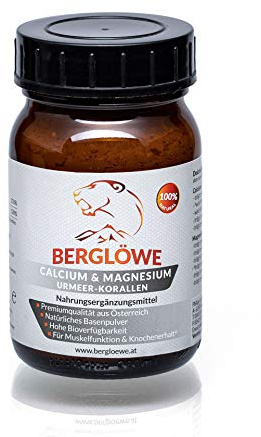 Berglöwe CALCIUM & MAGNESIUM : 200g natürliches Calcium & Magnesium Pulver aus Urmeer-Korallen