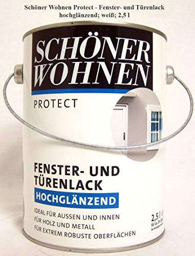 Protect Fenster- und Türenlack - Alkydharzlack, hochglänzend, weiß 2,5 l