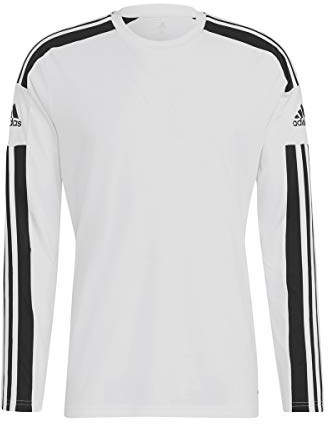 adidas Men's Squadra 21 Long Sleeve Jersey, White/Black, S