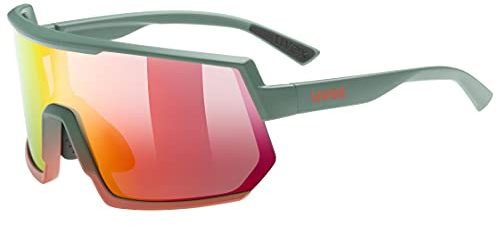 uvex sportstyle 235 - Sportbrille für Damen und Herren - 100% UVA-, B, C Schutz - druckfreier Sitz & perfekter Halt - moss grapefruit matt/red - one size