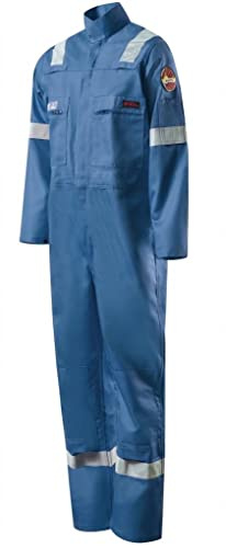 Roots Welders Overalls, Flame Resistant Flambuster Classic Mens Boilersuit Overalls - Royal Blue, 46''