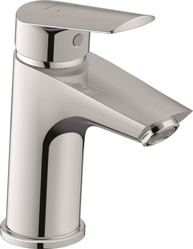 Duravit No.1 Waschtischarmatur, Größe S (Auslauf Höhe 91 mm), Wasserhahn Bad, wassersparende Waschbecken Armatur (MinusFlow), Chrom