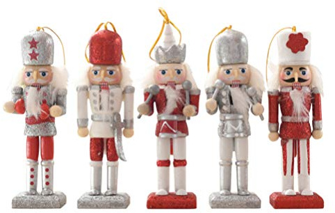 Veemoon 1 Burattino Di Natale Bomboniera Natalizia Schiaccianoci Tradizionali in Legno Decorazioni Natalizie Schiaccianoci Ornamento in Legno Burattini Regalo Di Albero Di Natale