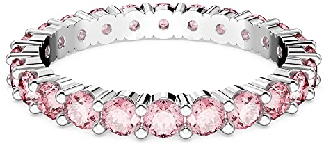 Swarovski Anello Matrix, Taglio Round, Rosa, Placcato rodio