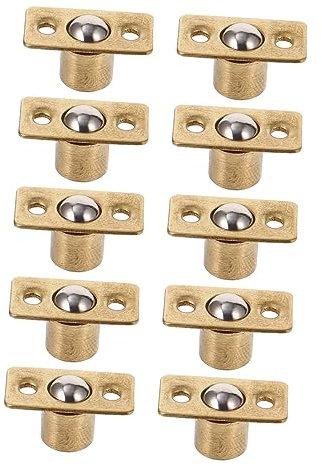 Housoutil Loquet à Bille De Porte En Cuivre Massif│loquet à Ressort│ø 9,5 Mm│accessoire Pour Meuble│lot De 10 Pièces│montage Sur Porte Latérale