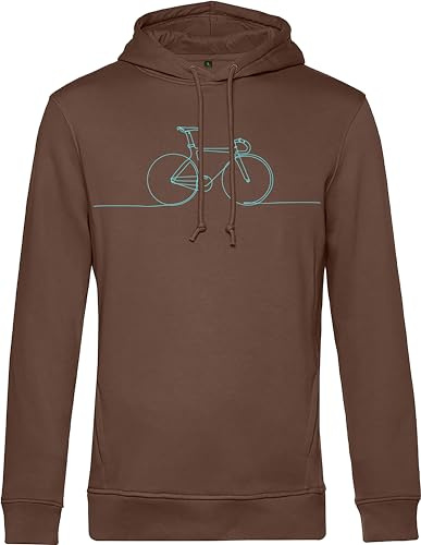 minifan Bio Cykeltröja: Racercykel – cykel huvtröja – present till cykelförare – mountainbike vägcykel MTB BMX utrustning – cykeltröja – tröja – unisex huvtröja, Mocha, L