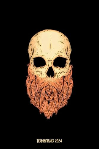 Terminplaner 2024: Hipster Totenkopf Motiv Jahresplaner und Kalender von Januar bis Dezember 2024 - Organizer und Zeitplaner für 1 Jahr