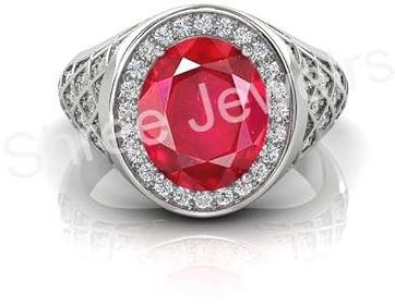 Shree Jewelrs Original zertifizierter natürlicher Rubin (Manik) Ring - 9,00 Karat / 10,13 Ratti zertifizierter handgefertigter Fingerring burmesischer Rubin Ring PANCHDHATU Ring für Damen und Herren
