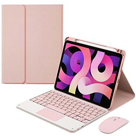 ZKAIAI Funda con Teclado Táctil para iPad 10a Gen 10,9 Pulgadas 2022/iPad 11a Gen 11 Pulgadas (A16) 2025, Soporte Magnético, Trackpad Multitáctil, Inalámbrico Desmontable Bluetooth Español con ñ