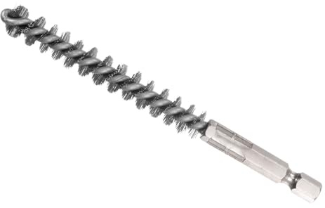 CoCud Cepillo para Agujeros Diámetro de 10 mm Longitud de 75 mm Alambre de Acero Inoxidable Retorcido con Vástago Hexagonal de 1/4 - (Aplicaciones: para Taladro Eléctrico)