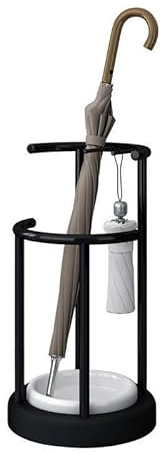 Xilin-872 Umbrella Holder Nordic Iron Art Umbrella Rack Hook Multifunctional Beach Umbrellas Storage Barrel Rain Gear Stable Chassis Parasol Holder Stand Umbrella Stand(Color:Black)
