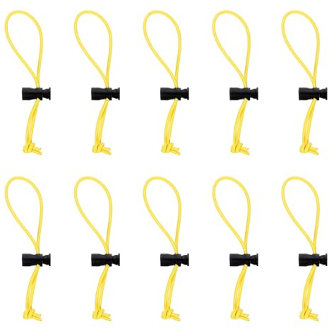 sourcing map 10pcs Elastic Cable Tie 5.9 Multipurpose Extra Thick Cable Organizer Adjustable Cable Strap Toggle Tie Reusable Tangle for Home Office Travel, Yellow