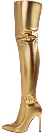Overknees Stiefel Damen Sexy Lack - Kniehohe Stiefel Mit Pfennigasbatz Langschaft Lederstiefel Hohe Stiefel Schuhe High Heels Schlupfstiefel Overknee Boots Stilettos Pumps
