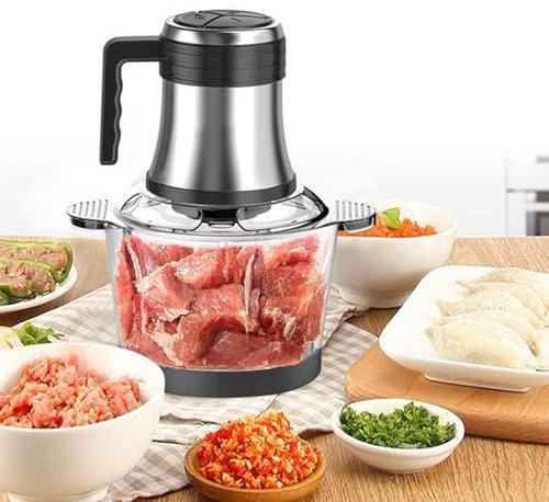 OZMDXKJ Tritacarne Elettrico Professional, Tritacarne Schiacciapatate Robot Cucina Tritacarne Elettrico Standard Americano Acciaio Inox per Carne/Pesce/Verdure/Cibo Bambini,Black