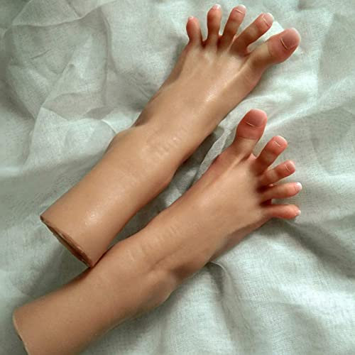 SXTYFBB Silikonfüße, Silikon-Mannequinfuß, Silikon-weiblicher Fuß, Lebensgroßes Mannequinfußmodell, kann Zehennägel als Skizze auswählen, Nailart-Übung, Schmuck, Schuh, Socken-Display, C, 37