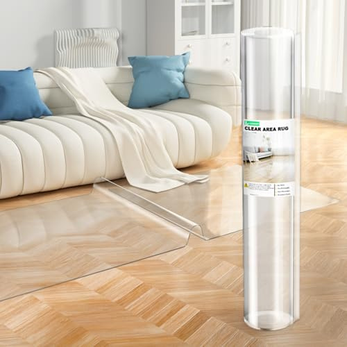 3x10 ft Plastic Runner, 36”x120 Clear Hallway Floor Mat, 60 mil Thick Vinyl Floor Carpet, Transparent Area Rug for Entryway Kitchen Living Room