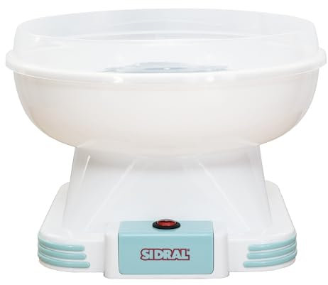 SIDRAL Macchina per zucchero in cotone a casa – con 10 bastoncini di legno, cucchiaino, macchina per il cotone, macchina da zucchero, facile da usare per adulti