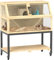 PawHut Wooden Hamster Cage with Storage Shelf, Wheels