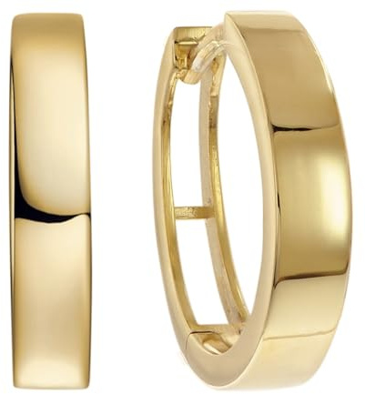 trendor Ohrringe Gold 333/8K Creolen Ø 14 mm 68747 | zauberhafter Ohrschmuck für Damen, wunderschönes Accessoire und edle Geschenkidee