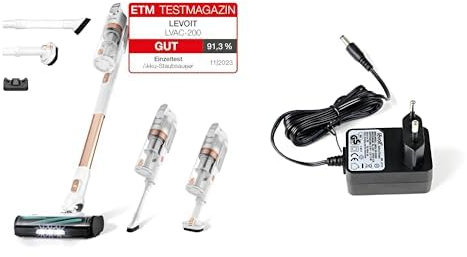Levoit Akku Staubsauger mit Anti-Haar-Verwicklung + Adapter, max 50Min Laufzeit, Akkustaubsauger mit 99,9 Prozent Filterleistung, 4 in 1 Kabelloser Akkusauger für Hartboden, Teppich, Auto, Tierhaare