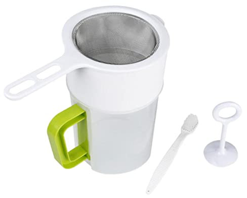 GRIRIW Sojamilchfilter Set Mehrzweck Lebensmittel Sieb Mit 80µ Und 40µ Filternetz Inklusive Reinigungsbürste Ideal Für äfte Und Pflanzliche Milch Langlebiges Material