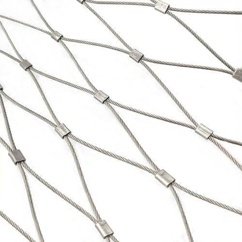 Edelstahl Drahtgeflecht Drahtseilnetz aus Edelstahl, Maschenweite 8 cm, Maschendrahtzaun, schlagfestes Tierschutznetz für Geflügel für den Gartenbauernhof