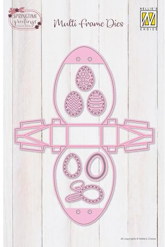 Nellie's Choice Stansmall Wrapping Die Påskägg - Cutting Die och Skärschablon till Påsk - Presentask på 6,5 x 8,5 x 2 cm för Korttillverkning, Pyssel, Scrapbooking, Hantverk - Lämplig för Stansmaskin
