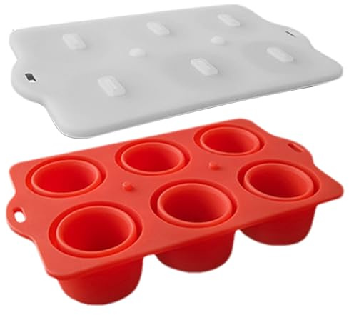 Moldes para paletas de hielo para niños, molde de silicona con 6 cavidades, seguro para bandeja a prueba de fugas, para bebés, alimentación de postres y frutas
