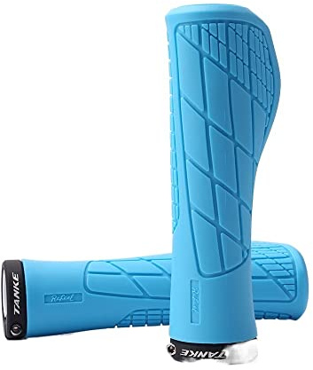 DONGLING Fahrradgriffe Bike Silikon Griff Abdeckung 1 Paar MTB Mountain Road Fahrrad Lenker Griff Abdeckung Anti-Slip Starker Unterstützung Einzelne Verriegelung HA Fahrradgriffe Ergonomisch(06 Blue)