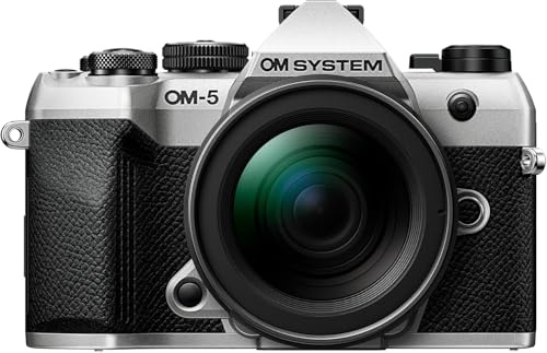 OM SYSTEM OM-5 Mark II MFT Camera incl. lens M.Zuiko Digital ED 12-45mm PRO, 20 MP Live MOS Sensor, 5-Axis Image Stabilisation, IP53 Weather-proof Sealing, Handheld High Res Shot 50 MP, Silver/Black