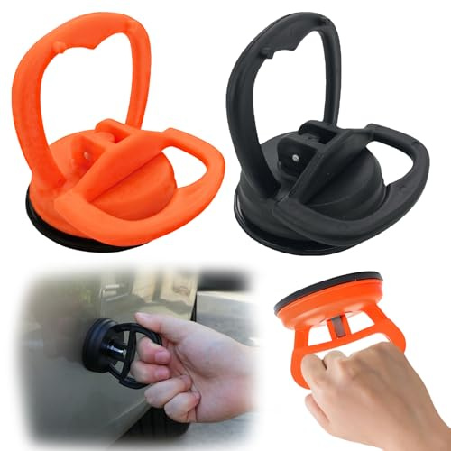 Car Dent Puller, 2 Pack 6cm Suction Cups,Powerful Dent Removal Kit,Dent Puller Handle Lifter,Car Repair Kit for Vehicle Surface Cars Body Repair, Screen,Glass,Heavy Objects Moving,Orange and Black