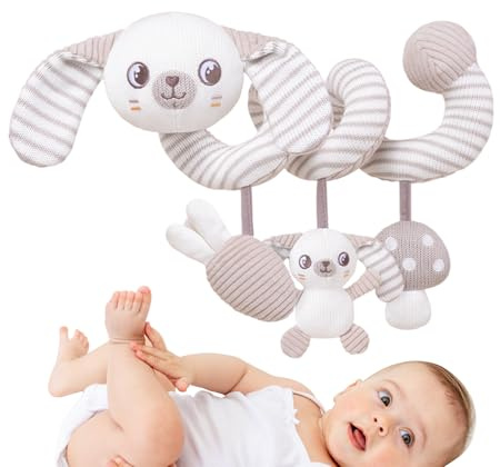 Jingmiger Juguetes para silla de coche para bebés - Juguete para cochecito de bebé, accesorios para cochecitos colgantes, accesorios de aprendizaje de animales, actividades de aprendizaje para viajes
