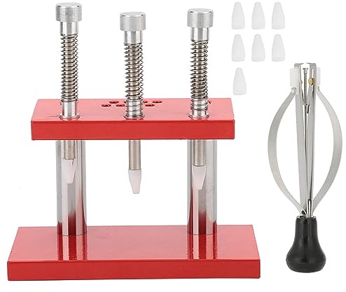 LIYJTK Juego de Herramientas de prensado Manual de Reloj Profesional para manecillas de Reloj precisas, reparación de Pinzas de relojero de Acero Inoxidable
