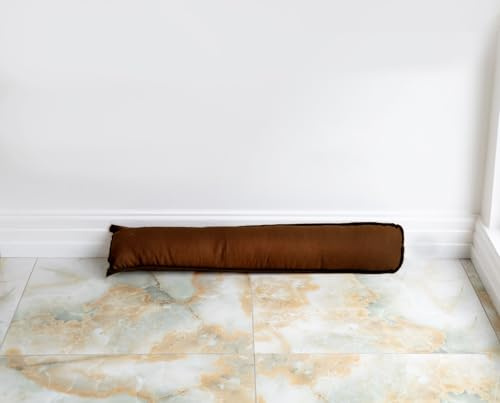 Door Draught Excluder - Under Door Stops Decorative Wind Stopper 92cm for Door & Window, Door Draft Stopper Snake Insects & Noise Stopper Blocker for Bottom of Door - Pack 1 (Chocolate Brown)