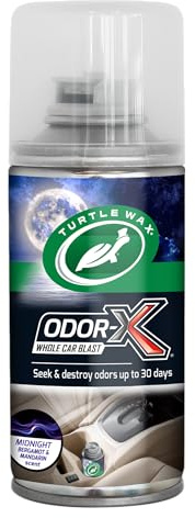 Turtle Wax Odor-X Whole Car Blast Car Air Freshener, Midnight Scent, Inspired by Designer Fragrance One-time Use Odour Eliminator, Removes Unwanted Smells Permanently, Car Fragrance up to 30 Days