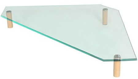 Hörnmonitorstativ av klart glas, bärbar skärmhållare för skrivbord, projektor, skanner och skrivare, platsbesparande fäste för skrivbordsorganisation, 78634
