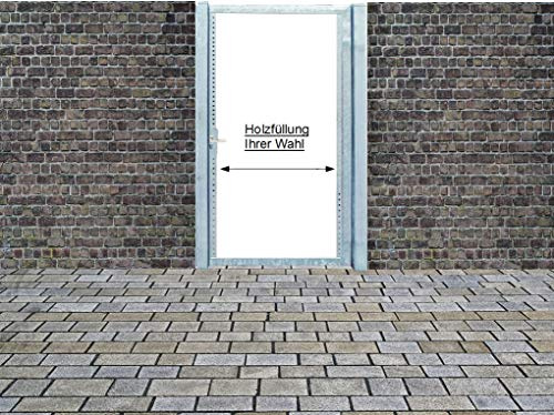SRM Design Tor Holztor Gartentor Hoftor Verzinkt mit Pfosten Ohne Holzfüllung (HxB) 180cm x 105cm