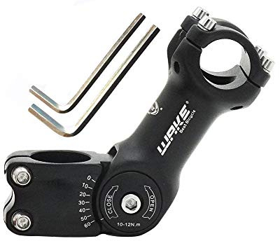 Wake Bike Vorbau, verstellbar, für Mountainbikes, Mountainbikes, MTB und BMX, 0-60 Grad verstellbar, Vorbau für Fahrräder, Rennräder, MTB, BMX, Radfahren, 25.4 * 110mm