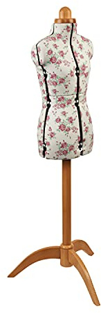 Verstellbare Schneiderpuppe Rosenknospe Mit Holzständer 8-Teilige | Zierlich (XS) [Größe EUR 34 bis 38]