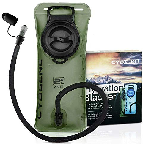 CybGene Sacca Acqua per Zaino, Sacca Idrica con Apertura Larga, Sacca Idratazione Portatile con Tubo Isolato per Bere, Anti Perdita, Adatta a Trekking, Campeggio, Bicicletta e Arrampicata (Verde, 3L)