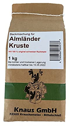 Backmischung Almländer Kruste 1kg Brot mit schweizer Ruchmehl Brotbackmischung